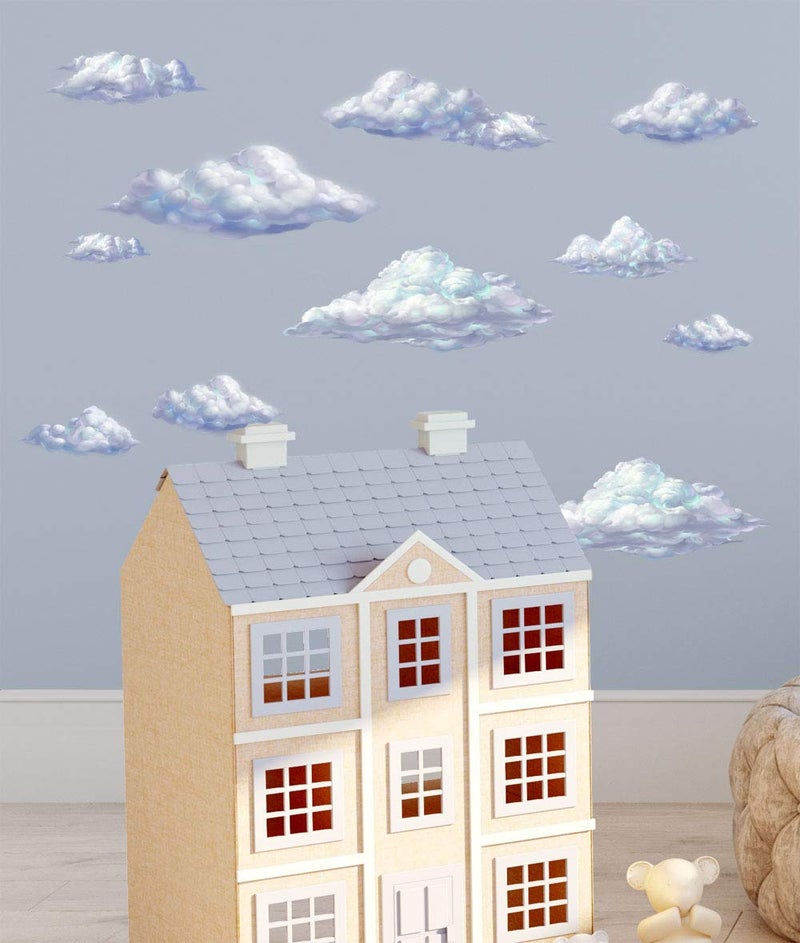 Create-A-Mural Sky Cloud Wall Decals Beautiful Cloud Wall Stickers Girls Wall Art Stickers for Bedroom Peel and Stick Kids Room Decor Nursery Toddler Teen Decorations Playroom Birthday Gift - Image 5